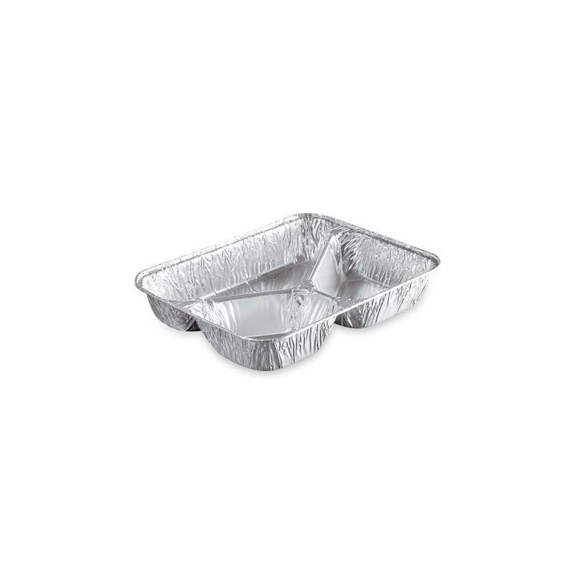 BARQUETTE EN ALUMINIUM 3 COMPARTIMENTS AVEC CV