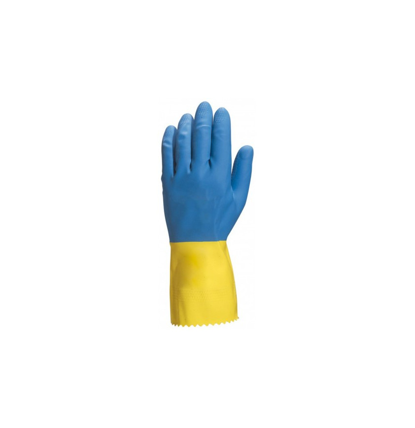 GANT DE MENAGE BICOLORE BLEU/JAUNE