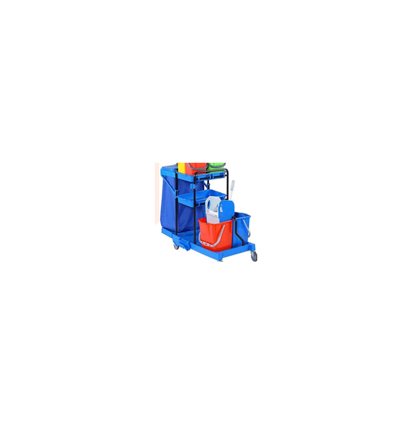 CHARIOT DE NETTOYAGE GRAND FORMAT BLEU / ROUGE